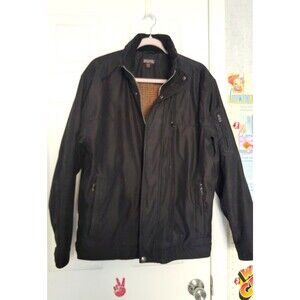 Michael Kors Men's Black Jacket Medium insulated zipped windbreaker